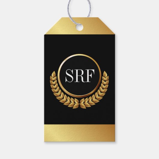 Ausgereifte Monogram Gold Look Geschenktasten Geschenkanhänger (Vorderseite)