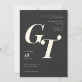 Ausgereifte Monogramm | Black Ivory Wedding (Vorderseite)