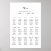 Ausgereifte monogramm-minimale Sitzkarten Poster (Vorne)