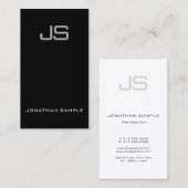 Ausgereifte Monogramm Schwarz-weiß einzigartig Sch Visitenkarte (Vorne/Hinten)