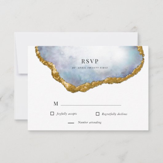 Ausgereifte Pearl Agate UAWG Response Card RSVP Karte (Vorderseite)