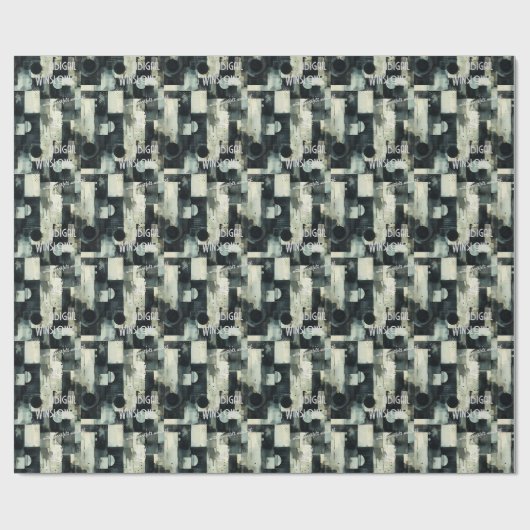 Ausgereifte Personalisierte Silberschwarz-Geschenk Geschenkpapier (Flach)