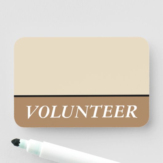 Ausgereifte, respektable "VOLUNTEER"-Namensmarke Namensschild (Beispiel)
