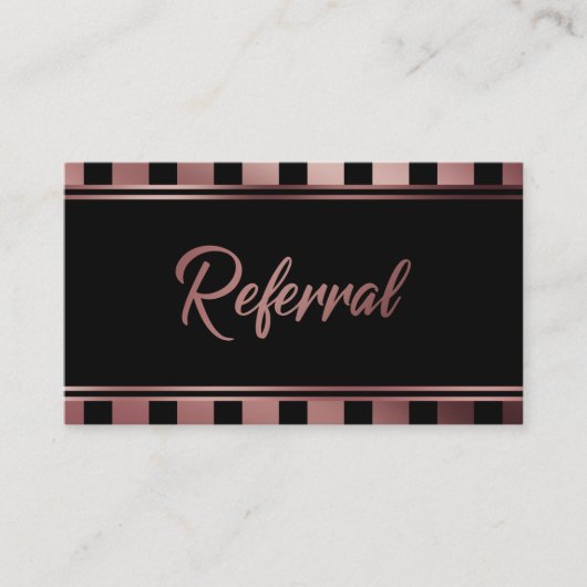 Ausgereifte Rose Gold und Black Referral Card (Vorderseite)