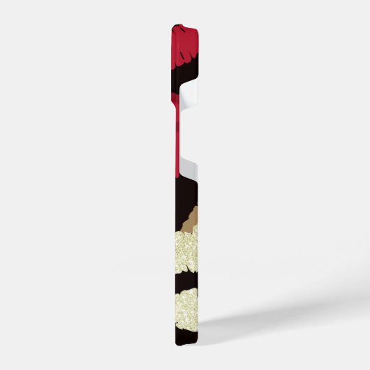 Ausgereifte Rote Lippen Monogramm iPhone Hülle (Linke Seite)