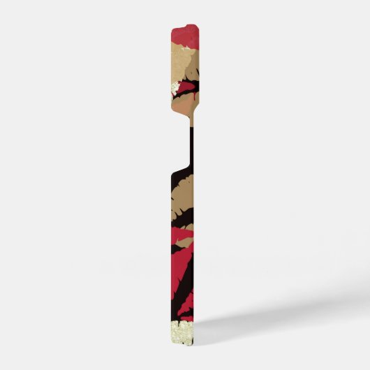 Ausgereifte Rote Lippen Monogramm iPhone Hülle (Rechte Seite)