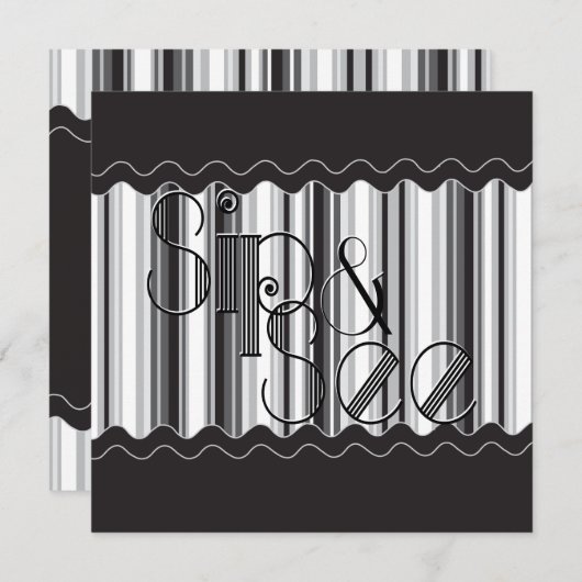 Ausgereifte Schwarz-Weiß-Sippe und Siehe 2 Einladung (Vorne/Hinten)