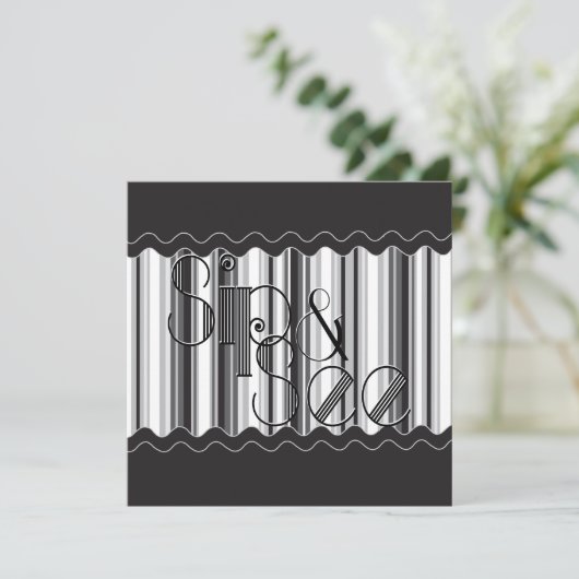 Ausgereifte Schwarz-Weiß-Sippe und Siehe 2 Einladung (Stehend Vorderseite)