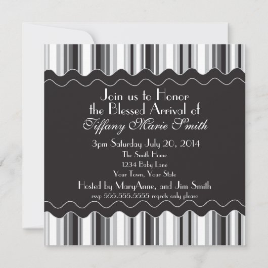 Ausgereifte Schwarz-Weiß-Sippe und Siehe 2 Einladung (Rückseite)