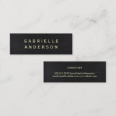 Ausgereifte schwarze Imitate Leather Fett Text Mini Visitenkarte (Vorne/Hinten)