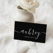 Ausgereifte Script Calligrafy Minimal Black Visitenkarte