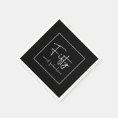 Ausgereifte Script Calligraphy Fifty & fabulous Serviette (Ecke)