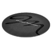 Ausgereifte Script Monogram Initial Modern Gray Schneidebrett (Ecke)