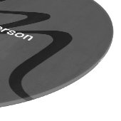 Ausgereifte Script Monogram Initial Modern Gray Schneidebrett (Ecke)