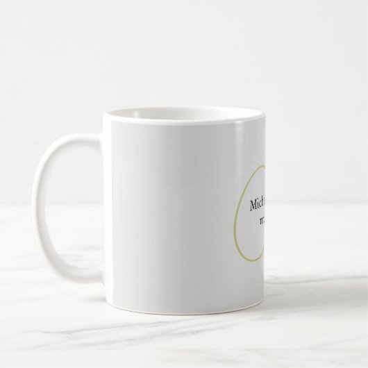 Ausgereifte Script Monogram Initial Modern Kaffeetasse (Links)