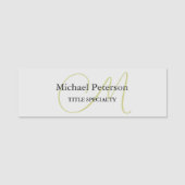 Ausgereifte Script Monogram Initial Modern Namensschild (Vorderseite)