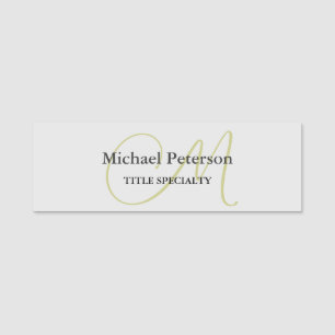 Ausgereifte Script Monogram Initial Modern Namensschild