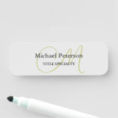 Ausgereifte Script Monogram Initial Modern Namensschild (Beispiel)