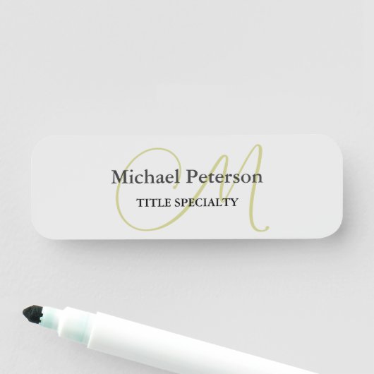 Ausgereifte Script Monogram Initial Modern Namensschild (Beispiel)