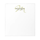 Ausgereifte Script Monogram Initial Modern Notizblock (Vorderseite)