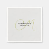 Ausgereifte Script Monogram Initial Modern Serviette (Vorderseite)