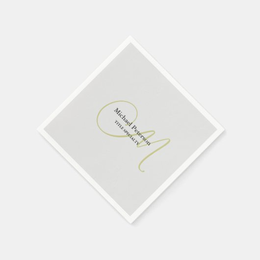 Ausgereifte Script Monogram Initial Modern Serviette (Ecke)