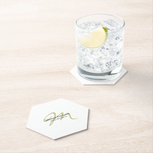 Ausgereifte Script Monogram Initial Modern Untersetzer (Vor Ort)