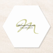 Ausgereifte Script Monogram Initial Modern Untersetzer (Vorderseite)