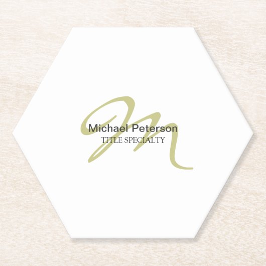 Ausgereifte Script Monogram Initial Modern Untersetzer (Vorderseite)