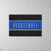 Ausgereifte, tiefblaue PICKLEBALL-Streifen Leinwanddruck (Vorderseite)