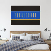 Ausgereifte, tiefblaue PICKLEBALL-Streifen Leinwanddruck (Insitu (Schlafzimmer))
