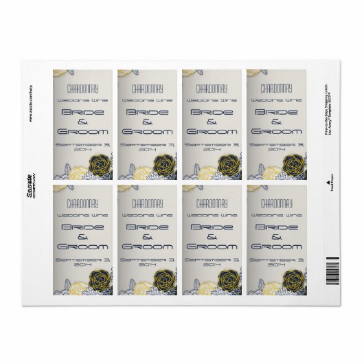 Ausgereifte Weinetiketten der Navy und der Gelben (Vorne)