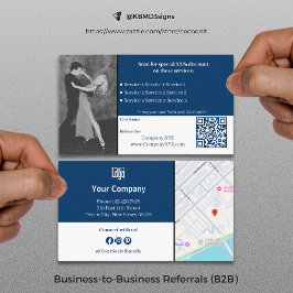 Ausgereifter B2B Services QR Code Blau Empfehlungskarte