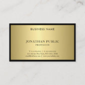 Ausgereifter Black Gold Monogram Glam Modernes Fin Visitenkarte (Rückseite)