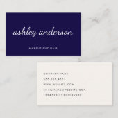 Ausgereifter Blue Cursive Text Visitenkarte (Vorne/Hinten)