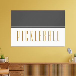 Ausgereifter dunkelgrauer PICKLEBALL-Farbblock Leinwanddruck