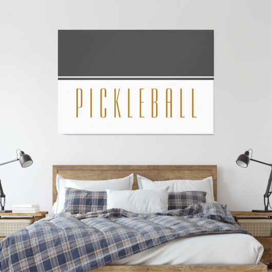 Ausgereifter dunkelgrauer PICKLEBALL-Farbblock Leinwanddruck (Insitu (Schlafzimmer))