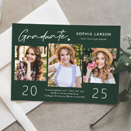 Ausgereifter Emerald 3 Foto Collage Abschluss Ankündigung