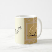 Ausgereifter Goldbrief L Elegant Monogram Kaffeetasse (VorderseiteRechts)