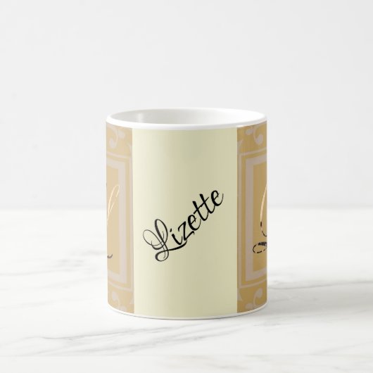 Ausgereifter Goldbrief L Elegant Monogram Kaffeetasse (Mittel)