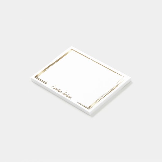 Ausgereifter Goldrahmen personalisiert Post-it Klebezettel (angewinkelt)