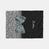 Ausgereifter Leopard-Druckgrau mit Namen Fleecedecke (Vorderseite (Horizontal))