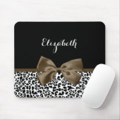 Ausgereifter Leopard Print Brown Bow mit Namen Mousepad (Mit Mouse)