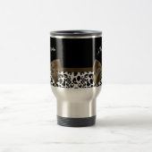 Ausgereifter Leopard Print Brown Bow mit Namen Reisebecher (Mittel)