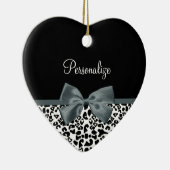 Ausgereifter Leopard Print Graue Bow mit Namen Keramikornament (Rechts)