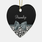 Ausgereifter Leopard Print Graue Bow mit Namen Keramikornament (Links)