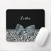 Ausgereifter Leopard Print Graue Bow mit Namen Mousepad (Mit Mouse)