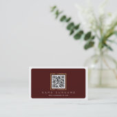 Ausgereifter maroon scannbarer Strichcode qr-Code Visitenkarte (Stehend Vorderseite)