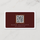 Ausgereifter maroon scannbarer Strichcode qr-Code Visitenkarte (Vorderseite)