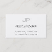 Ausgereifter, moderner Monogram Clean Schlicht Lux Visitenkarte (Rückseite)